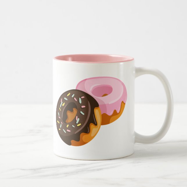 Taza Bicolor Fondo de Donuts ilustrado (Derecha)