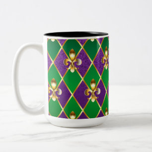 Taza Bicolor Fondo de Joyería Mardi Gras