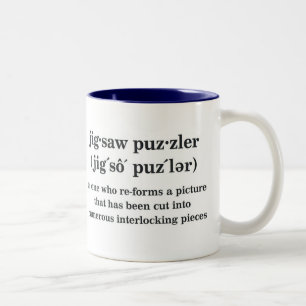 Taza Bicolor Fondo del claro del Puzzler del rompecabezas
