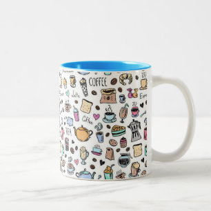 Taza Bicolor Fondo del doodle para café