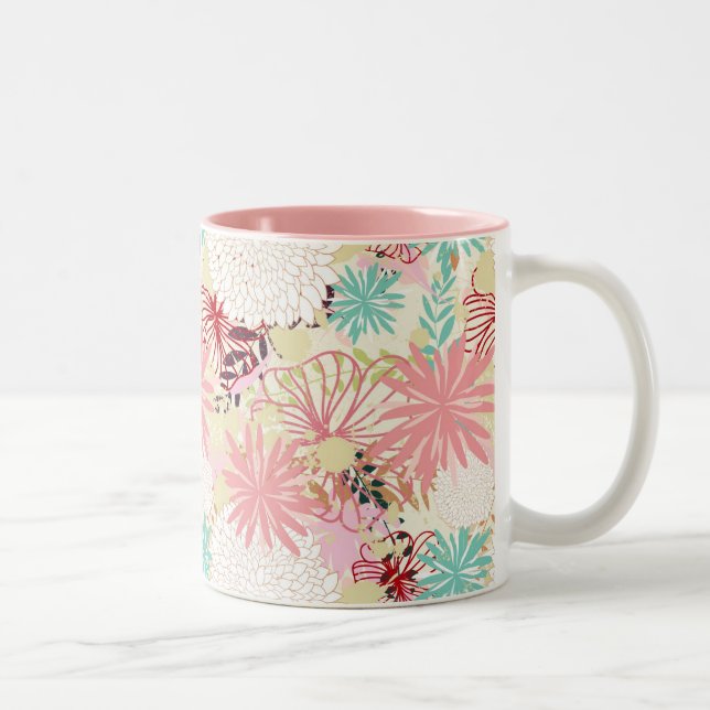 Taza Bicolor Fondo floral 4 (Derecha)
