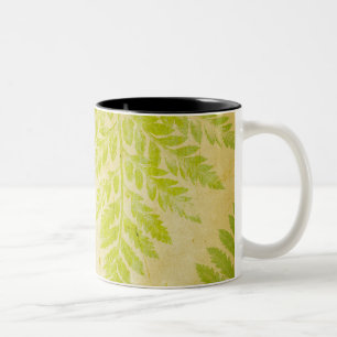 Taza Bicolor Fondo sucio sellado hoja del modelo del helecho