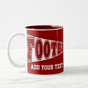 Taza Bicolor FOOTBALL Mug Red and White - SRF