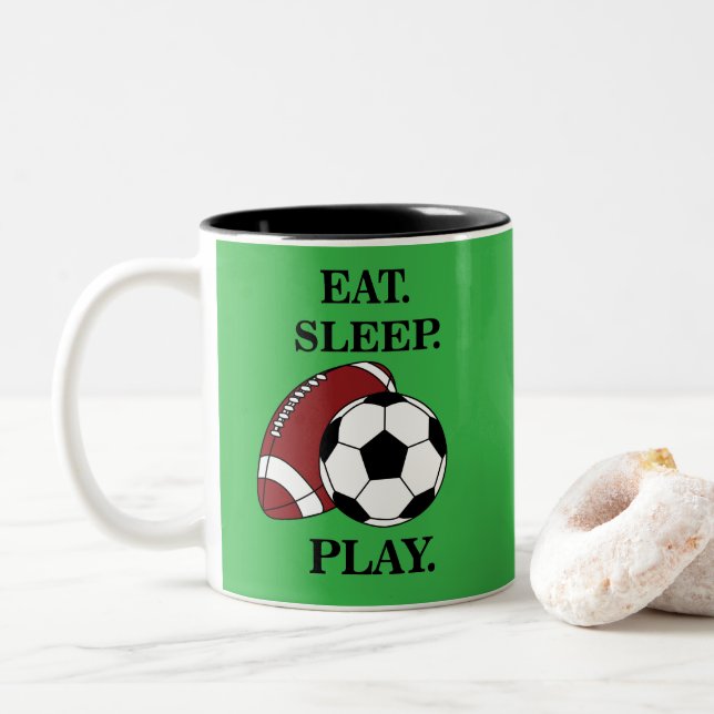 Taza Bicolor Football Soccer Player Coach  (Con donut)