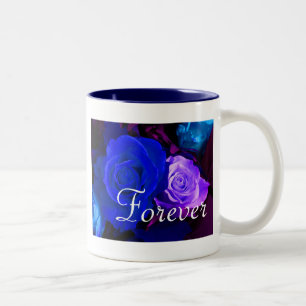 Taza Bicolor Forever Love Blue Purple Rosa