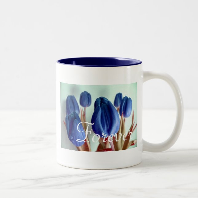 Taza Bicolor Forever Love Blue Tulips (Derecha)