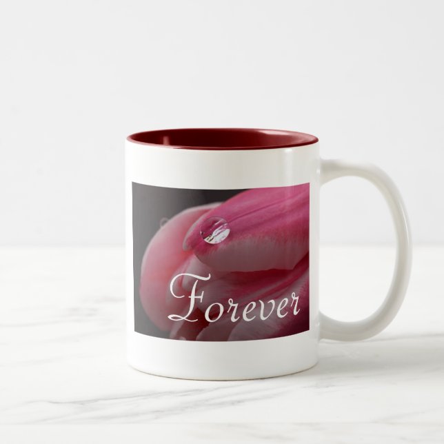 Taza Bicolor Forever Love Pink Rose Raindrop (Derecha)
