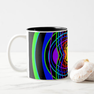 Taza Bicolor Formas de colores arcoiris geométricos