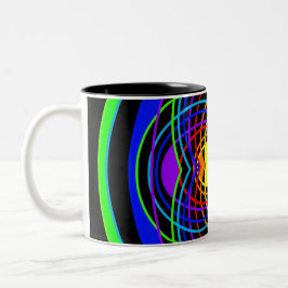 Taza Bicolor Formas de colores arcoiris geométricos
