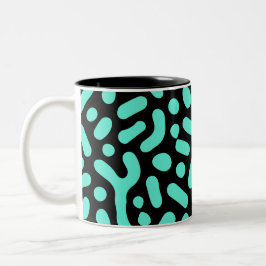 Taza Bicolor Formas geométricas monocromáticas verdes