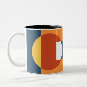 Taza Bicolor Formas geométricas superpuestas - Estilo retro