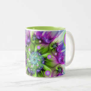 Taza Bicolor Formas redondeadas en espiral coloridas Resumen de