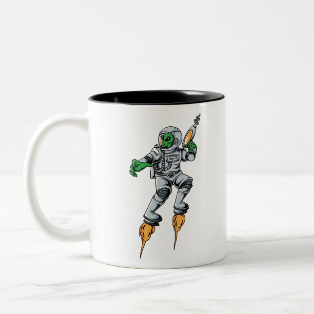 Taza Bicolor Foro Espacial Astronauta Alien Sci-Fi (Izquierda)