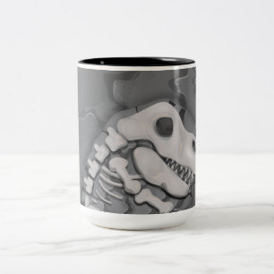 Taza Bicolor Fósil de Dinosaurio