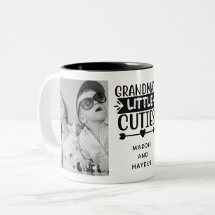 Taza Bicolor Foto de Abuela y Nietos Dos