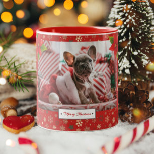 Taza Bicolor Foto de feriados de Navidades personalizados