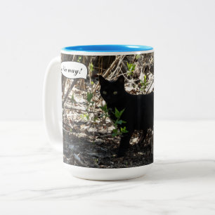 Taza Bicolor Foto de gato negro