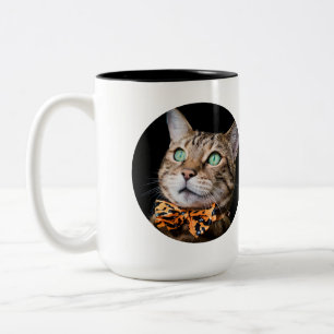Taza Bicolor Foto de gato personalizada con texto Regalo pers