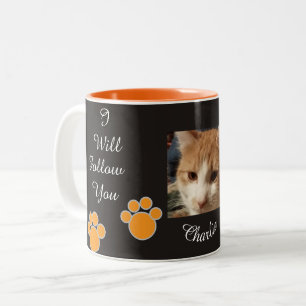 Taza Bicolor Foto de humor de huella de gato