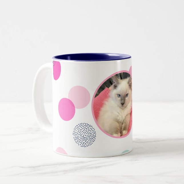 Taza Bicolor FOTO DE LOS NIÑOS modernos mascota (Anverso izquierdo)