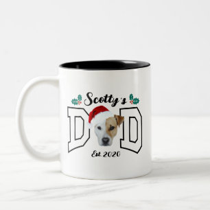 Taza Bicolor Foto de mascota personalizada con sombrero de Sant