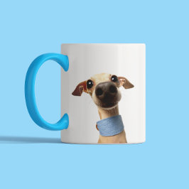 Taza Bicolor Foto de mascota personalizada moderna | Meeko