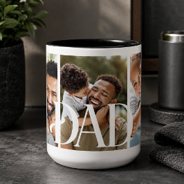Taza Bicolor Foto de Papá Establecida