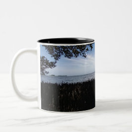 Taza Bicolor Foto de playa natural relajante de la costa del go
