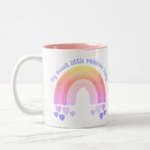 Taza Bicolor Foto de Rainbow Heart Sweet Baby