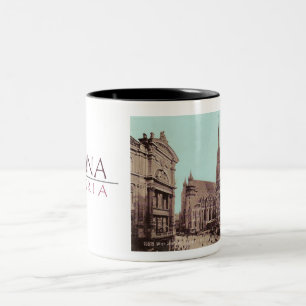 TAZA BICOLOR FOTO DE VINTAGE 1900 DE VIENA POSTCARD