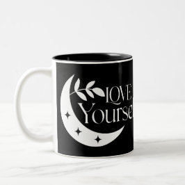 Taza Bicolor Foto del Boho Black and White Love Yourself Person
