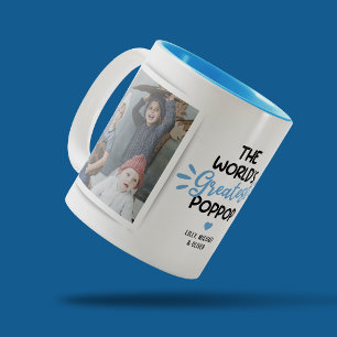 Taza Bicolor Foto del Día 2 del Padre más grande de Poppop