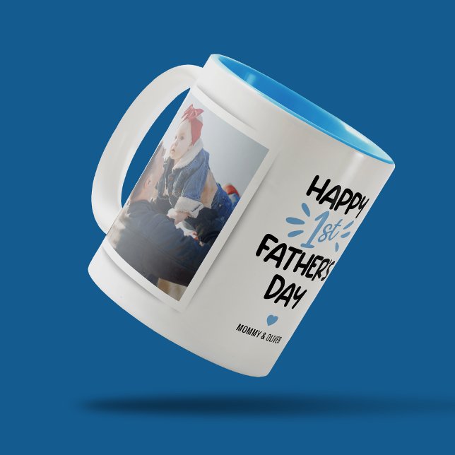 Taza Bicolor Foto del Día del Primer Padre 2 (Subido por el creador)