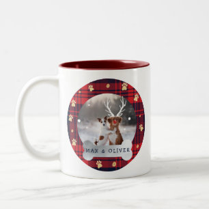 Taza Bicolor Foto del Mascota de impresión de papel rojo y azul