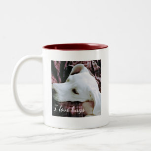 Taza Bicolor Foto del perro lindo que amo a los abrazos El día 