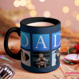 Taza Bicolor Foto del personalizado de la Marina de Papá 5