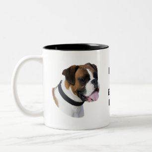 Taza Bicolor Foto del retrato del perro del boxeador