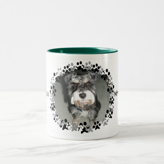 Taza Bicolor Foto del Schnauzer miniatura (Centro)