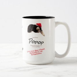 Taza Bicolor Foto divertida de Navidad de perro Me encanta mi P