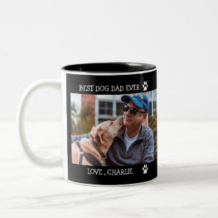 Taza Bicolor Foto Dos-T del Personalizado del Día del Padre del