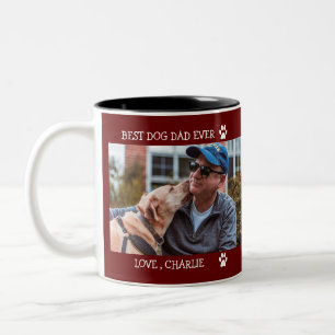 Taza Bicolor Foto Dos-T del Personalizado del Día del Padre del