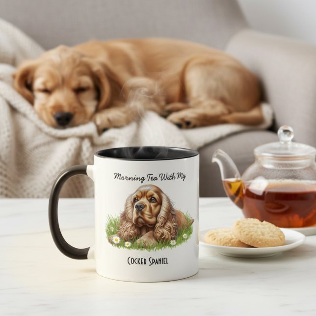 Taza Bicolor Foto Mascota Cocker Spaniel Personalizar (Subido por el creador)