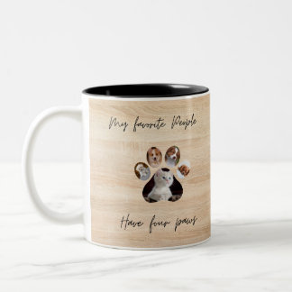 Taza Bicolor Foto minimalista de Mascota de tipografía de traza