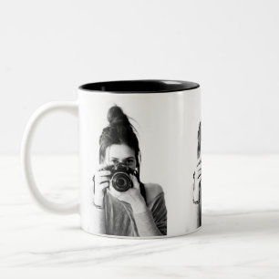 Taza Bicolor Foto moderna minimalista limpia de 3 fotos
