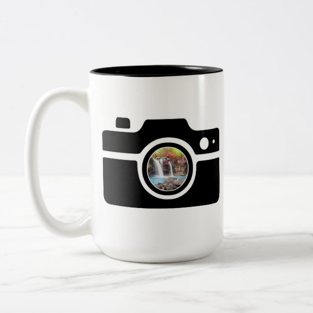 Taza Bicolor Foto personalizada de cámara (Izquierda)