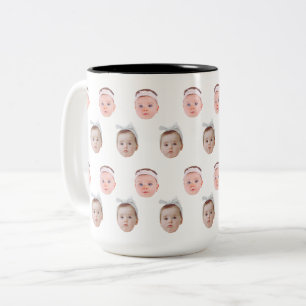 Taza Bicolor Foto personalizada de cara, cara de Personalizado 
