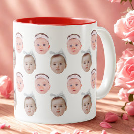 Taza Bicolor Foto personalizada de cara, cara de Personalizado
