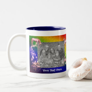 Taza Bicolor Foto personalizada de colores arcoiris de Unicorni