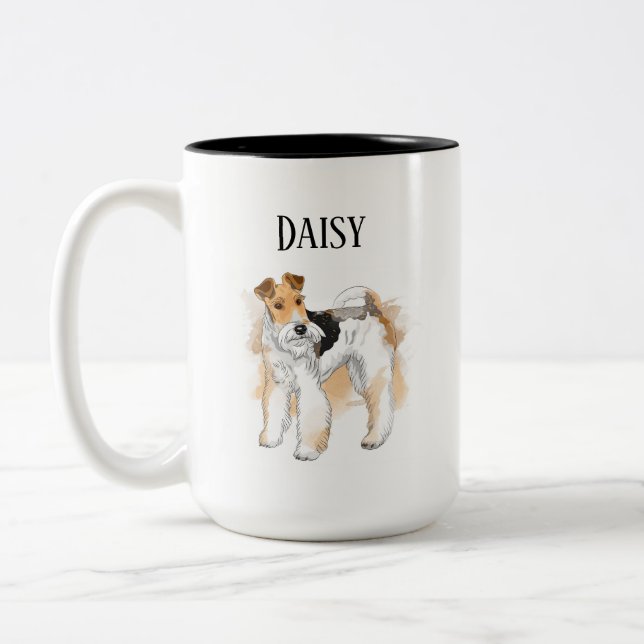 Taza Bicolor Foto personalizada de Fox Terrier