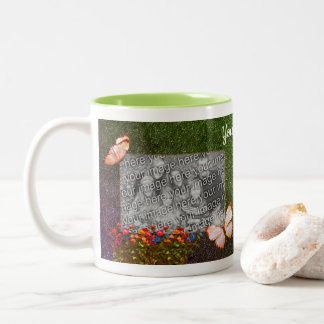 Taza Bicolor Foto Personalizada De Mariposas Y Flores